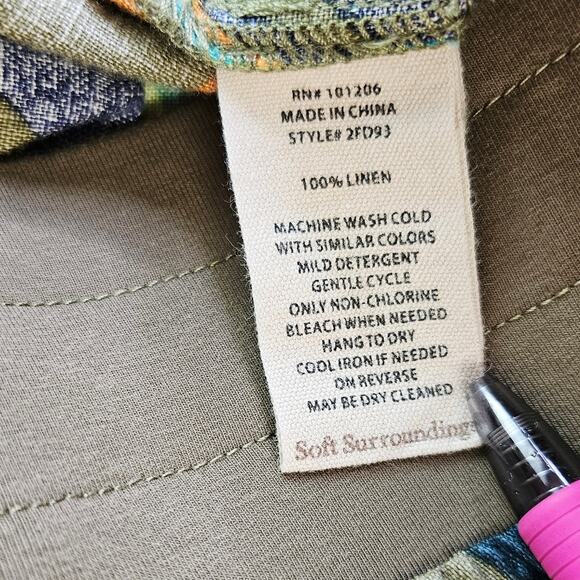 Soft Surroundings Aliso Point Tropical Linen Pants Hawaiian Beachy Size Large - Picture 9 of 12